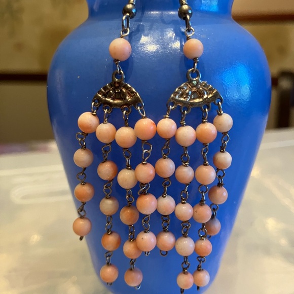 Jewelry - Beaded Dangle Earrings Coral earrings